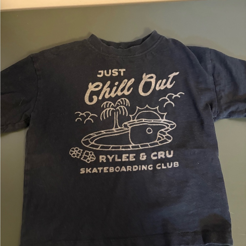 Rylee + Cru Kids Dark Blue 'Skateboarding Club' Tee
